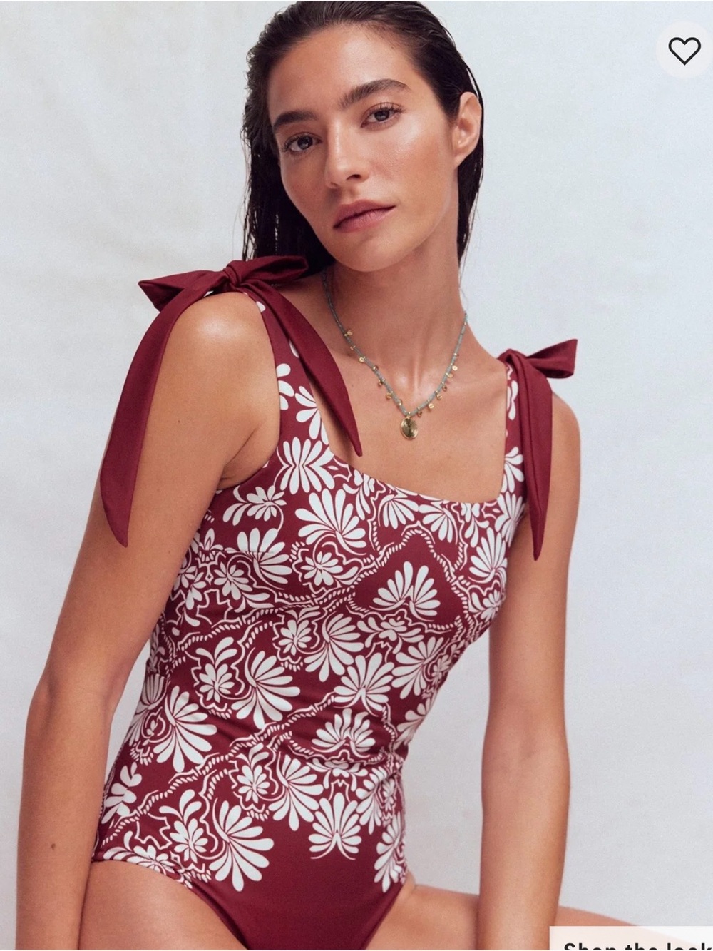 Boden Bow Tie Shoulder Swimsuit